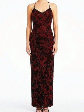 La Scala Beaded Backless Red Carpet Evening Gown- Sz. Sm